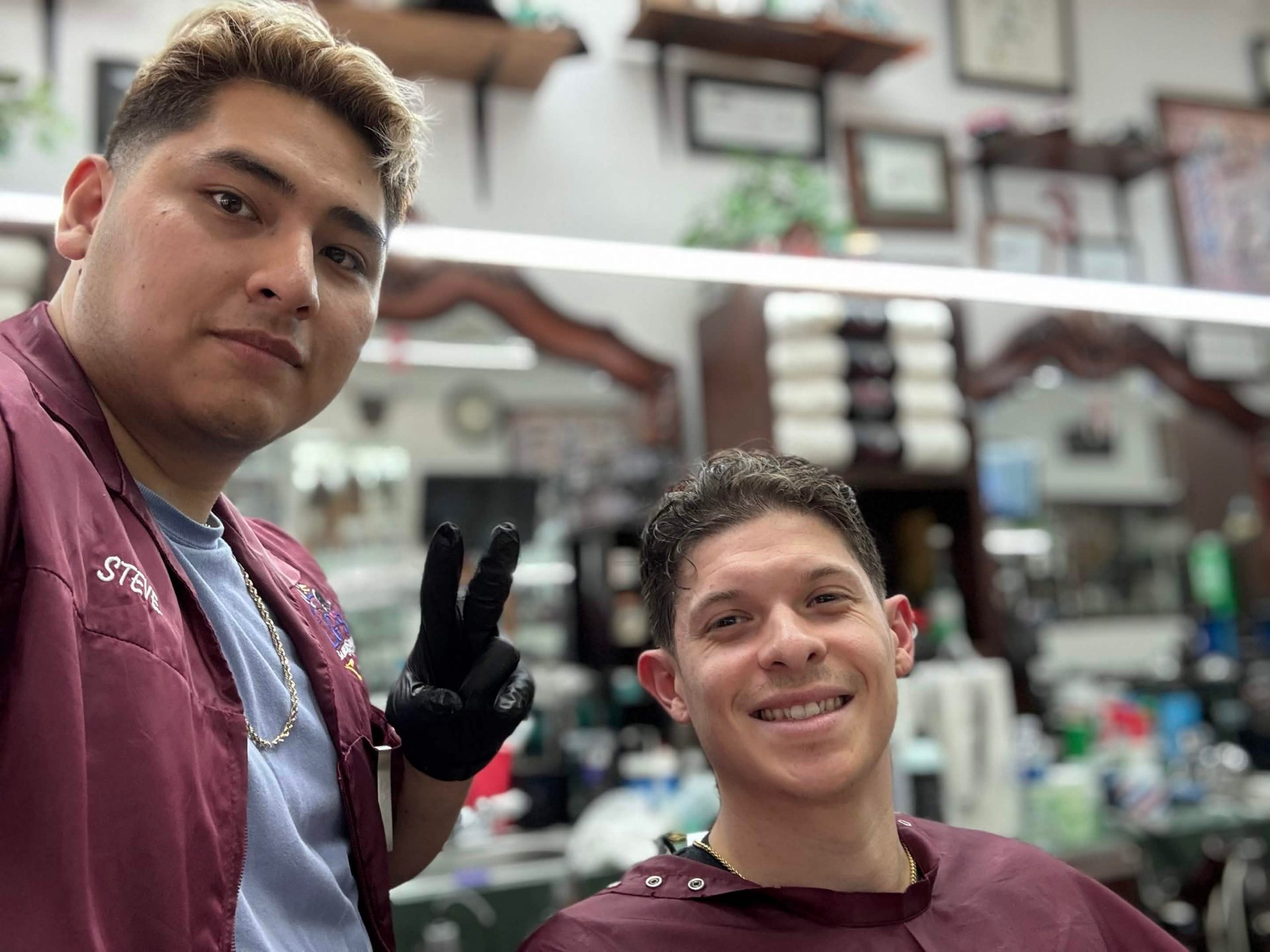 Barber Steve with a fresh client cut